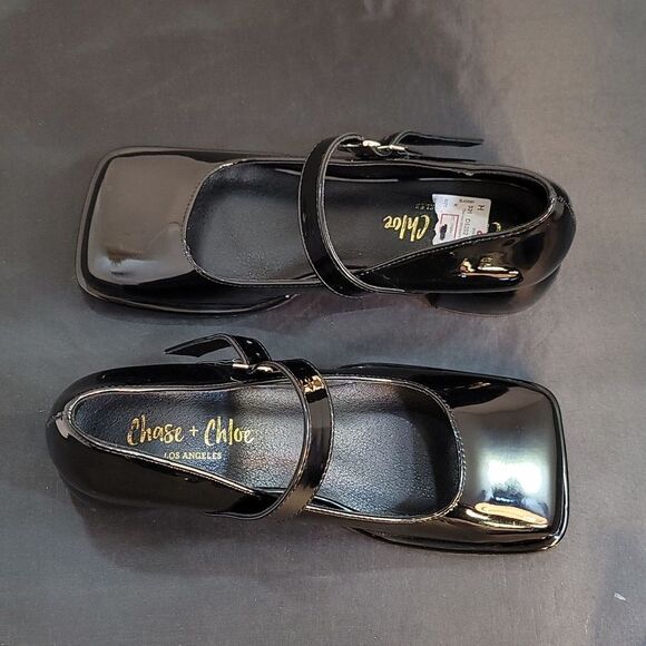 BRAND NEW CHLOE+CHASE SQUARE TOE MARY JANE LOW BLOCK HEEL SHOE G1 - Picture 13 of 15